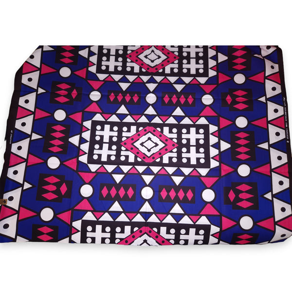Tela estampada africana - Azul Rosa Samakaka / Samacaca (Angola) - 100% algodón