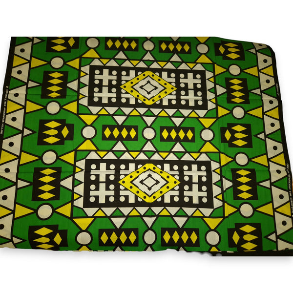 Tela estampada africana - Verde Samakaka / Samacaca (Angola) - 100% algodón