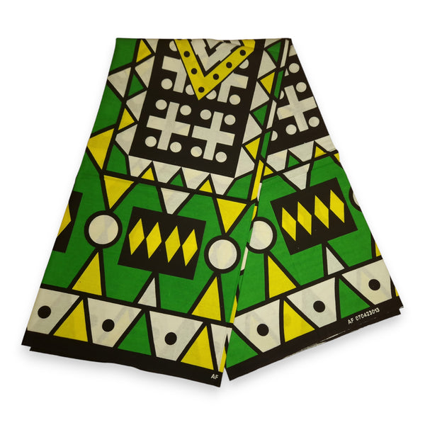 Tela estampada africana - Verde Samakaka / Samacaca (Angola) - 100% algodón