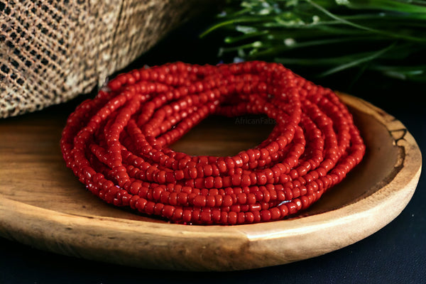 Abalorios Cintura /Cadena Cadera Africana - EKI- Rojo (elástico)