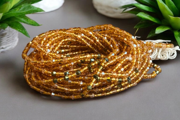 Perlas de cintura / Cadena de cadera africana - Ose - Oro (Cordón tradicional no elástico)
