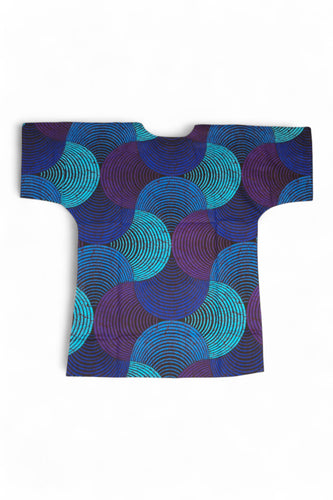Azul & Turquesa Concentric Circle Design Dashiki Shirt / Dashiki Dress - Top con estampado africano - Unisex