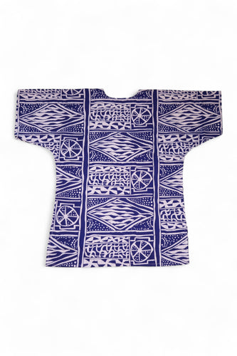 Azul Ndop Cameroon Dashiki Shirt / Dashiki Dress - Top con estampado africano - Unisex