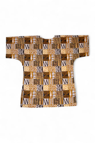 Arena Bogolan Mosaic Dashiki Shirt / Dashiki Dress - Top con estampado africano - Unisex