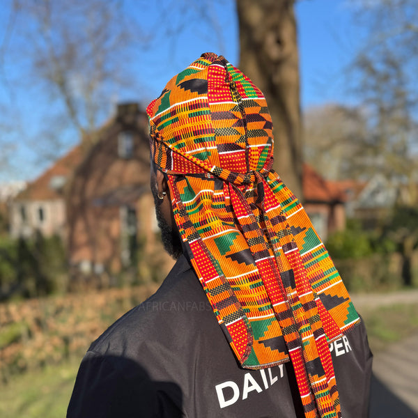 Durag / Du-rag / Do-rag / Bandana - Unisex - Amarillo / verde Kente