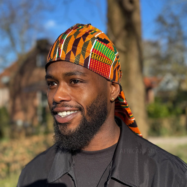 Durag / Du-rag / Do-rag / Bandana - Unisex - Amarillo / verde Kente