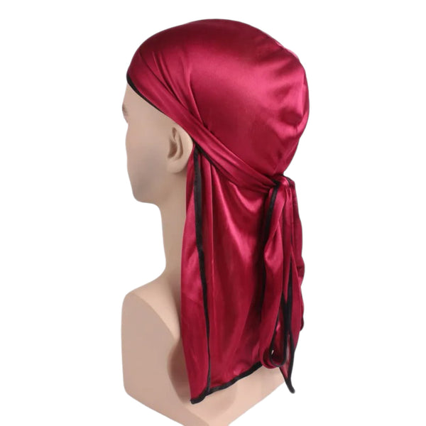 Durag / Du-rag / Do-rag / Bandana - Unisex - Rojo con borde negro