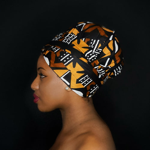 Easy headwrap - Gorro de pelo con forro satinado - Mud Black / Brown