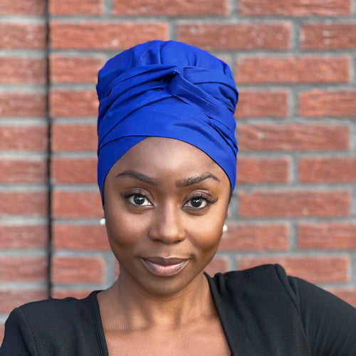 Easy headwrap - Gorro forrado de raso - Azul
