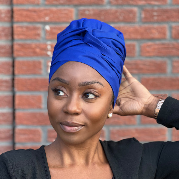 Easy headwrap - Gorro forrado de raso - Azul