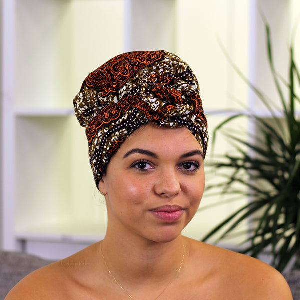 Easy headwrap - Gorro de pelo con forro de satén - Marrón clásico