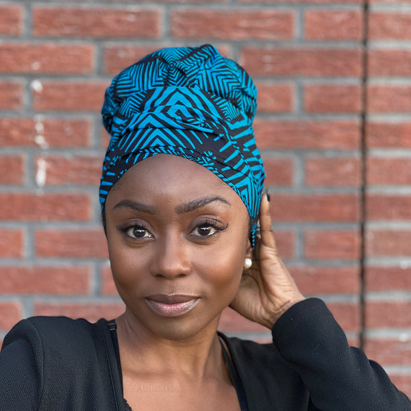 Easy headwrap - Gorro forrado de raso - Azul