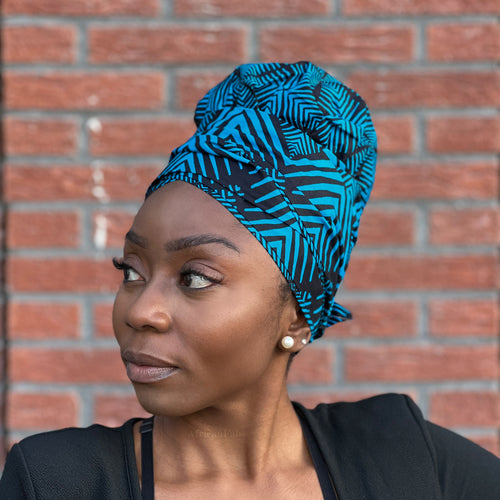 Easy headwrap - Gorro forrado de raso - Azul