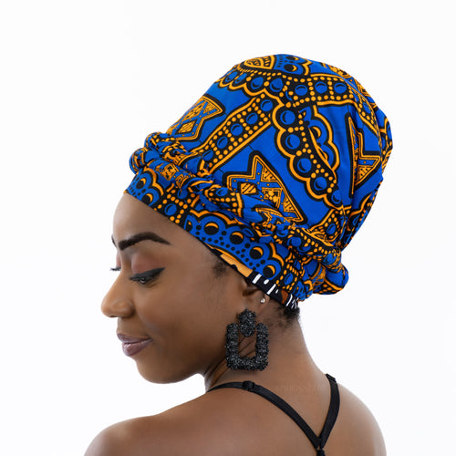 Easy headwrap - Gorro de pelo con forro de satén - Azul antiguo