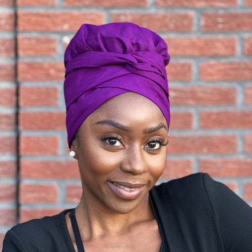 Easy headwrap - Gorro forrado de satén - Púrpura