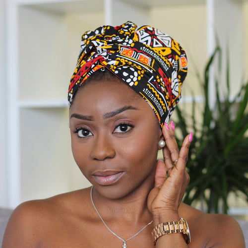 Easy headwrap - Gorro forrado de satén - Naranja / Amarillo Itohan