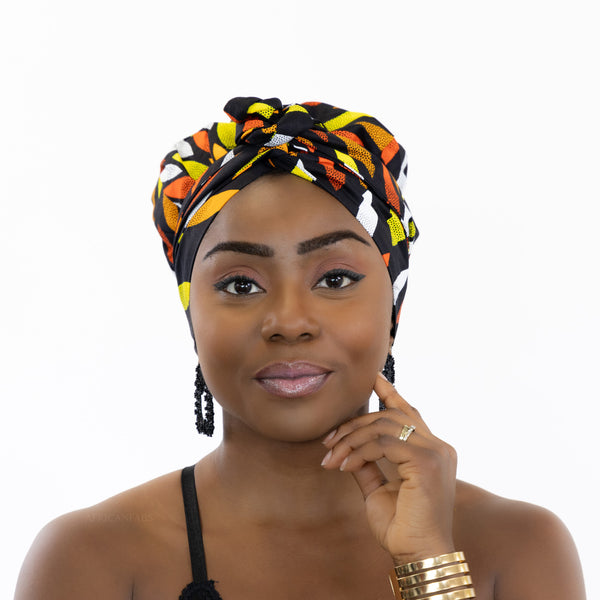 Easy headwrap - Gorro de pelo con forro de satén - Black sunburst