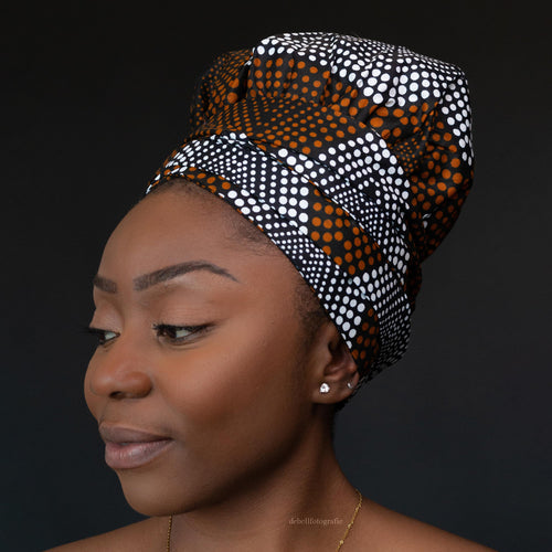 Easy headwrap - Gorro de pelo con forro de satén - Marrón diamante