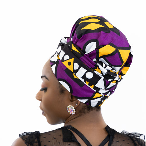 Easy headwrap - Gorro de pelo con forro de satén - Púrpura Samakaka