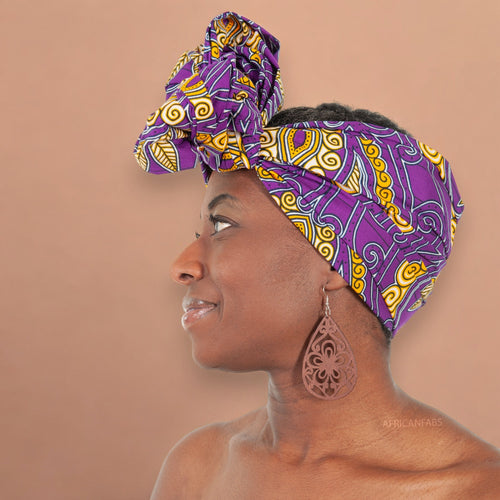 African Morado / amarillo / headwrap