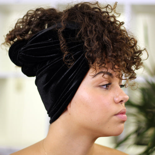 Turbante de terciopelo / turbante de terciopelo - Negro