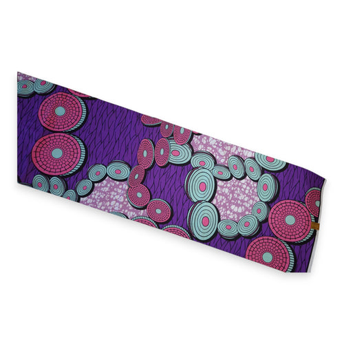 Tela estampada Wax africana - Discos morados