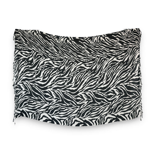 Pareo / Sarong - Falda envolvente de playa - Negro / blanco