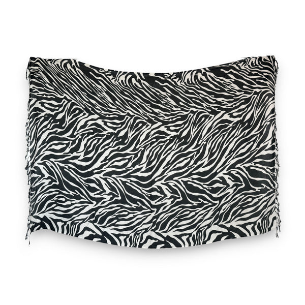 Pareo / Sarong - Falda envolvente de playa - Negro / blanco