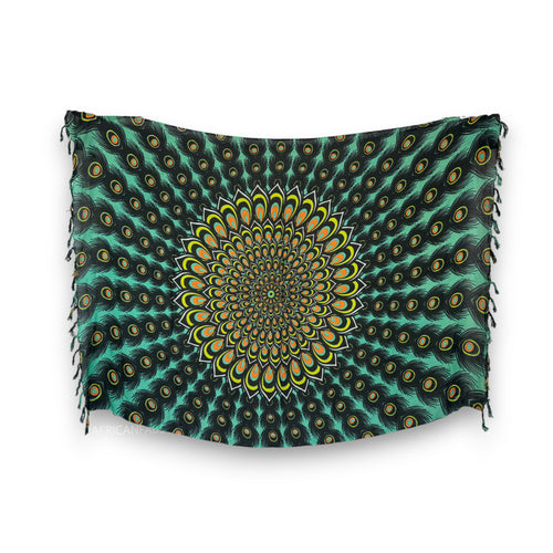 Pareo / Sarong - Falda envolvente de playa - Verde pavo real