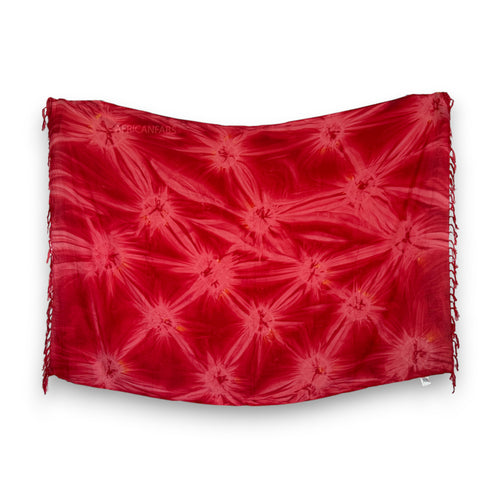 Pareo / Sarong - Falda envolvente de playa - Tie dye rojo