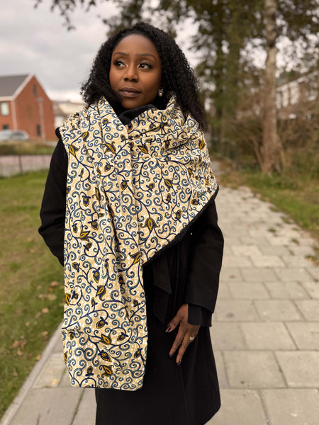 Bufanda de invierno estampado africano para Adultos Unisex - Branches Amarillas