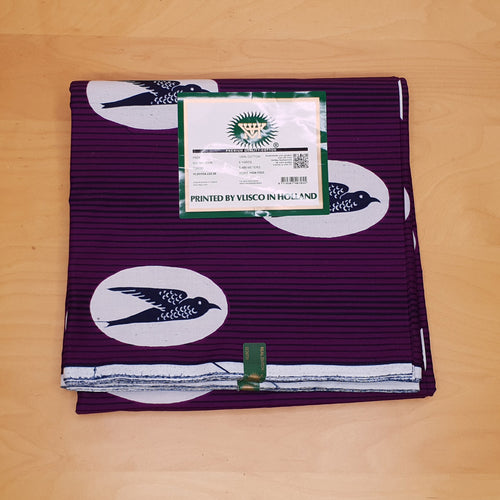 Tela estampada VLISCO Hollandais Wax - Speedbird Morado