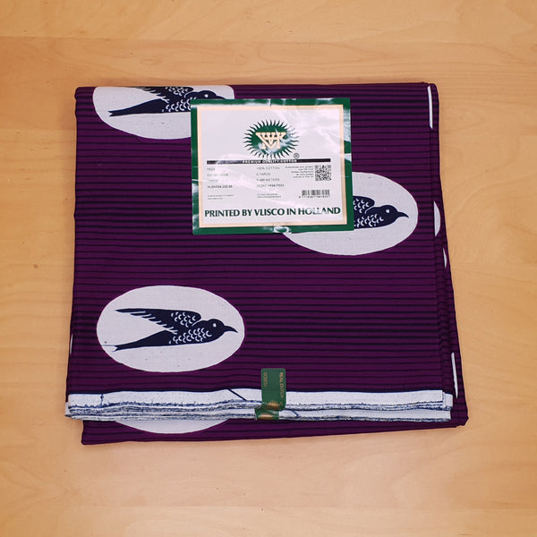Tela estampada VLISCO Hollandais Wax - Speedbird Morado