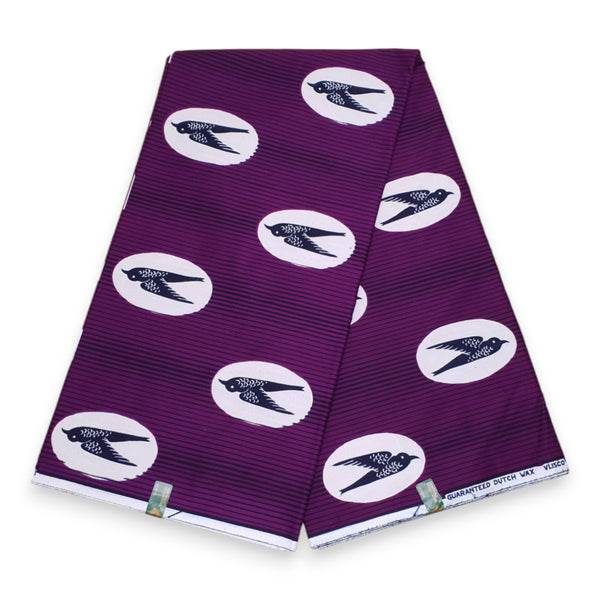 Tela estampada VLISCO Hollandais Wax - Speedbird Morado