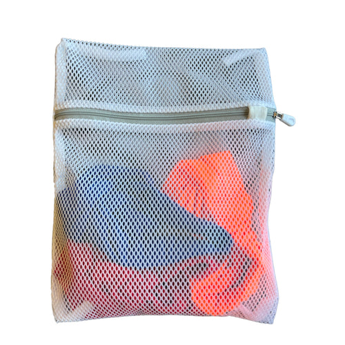 Red de lavandería / Bolsa de lavandería blanca con cremallera (protege el satén en la lavadora)