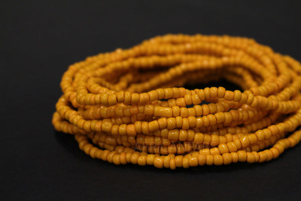 Cuentas Cintura / Cadena Cintura Africana - AIGBE - Amarillo Ocre (elástico)