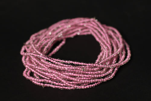 Perlas de Cintura / Cadena de Cintura Africana - ASEMOTA - Glas Pink (elástico)