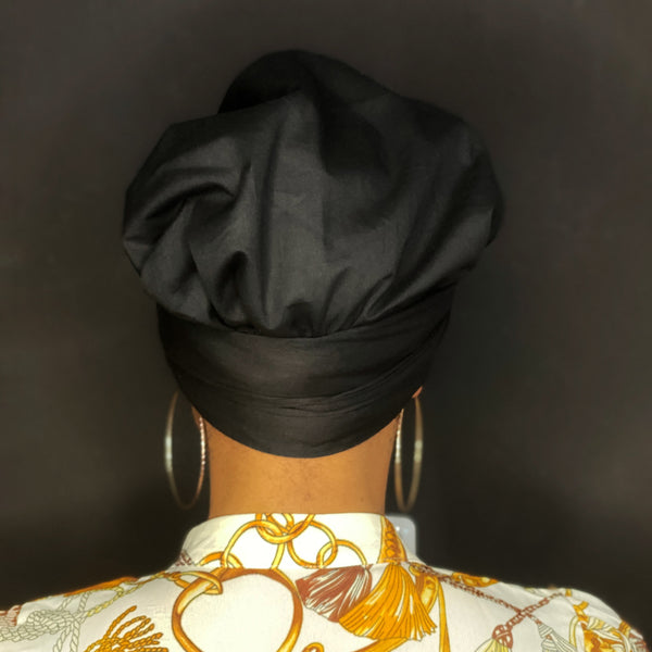 Easy headwrap - Gorro de pelo con forro de satén - Negro
