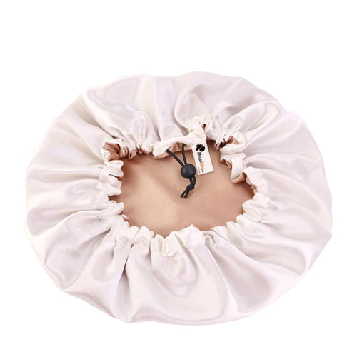 Gorro de satén caqui (Gorro de dormir de satén reversible)