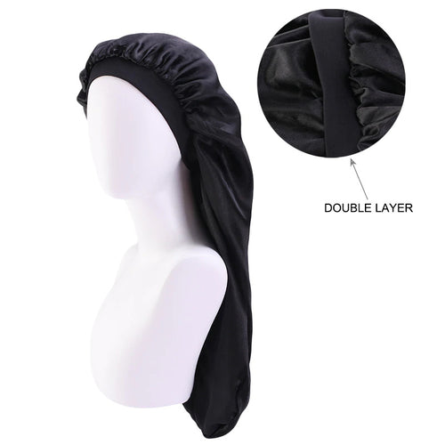 Gorro de satén para Rastas / Trenzas / Rasta - Black Dreadsock / Gorro de noche de satén / Gorro de pelo