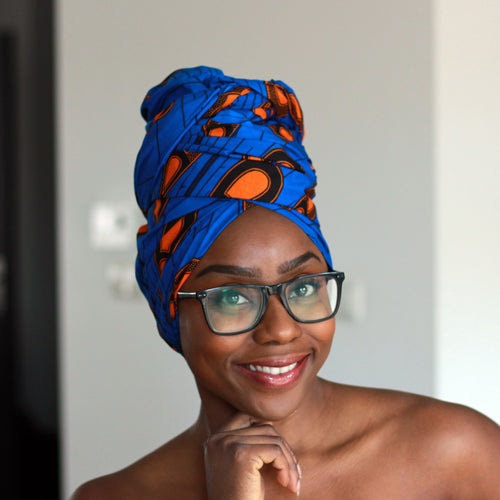 Cinta Africana - Bombilla eléctrica Azul / Naranja (Vlisco)