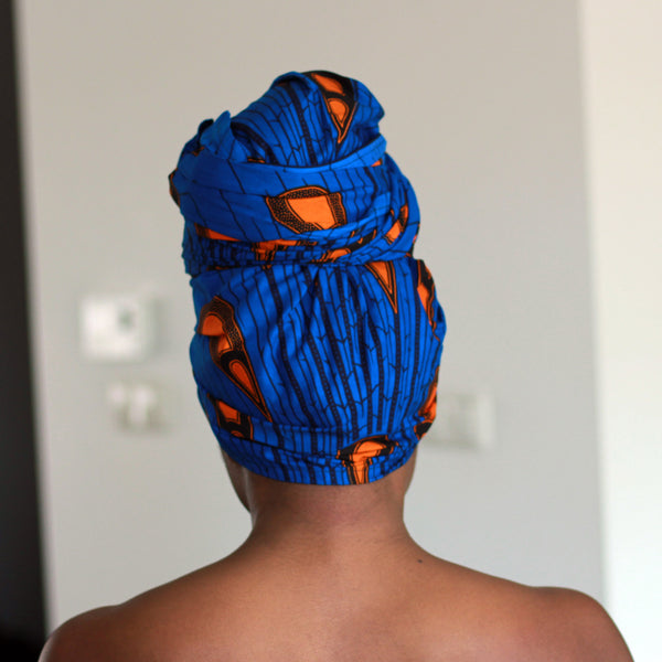 Cinta Africana - Bombilla eléctrica Azul / Naranja (Vlisco)