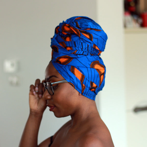 Cinta Africana - Bombilla eléctrica Azul / Naranja (Vlisco)