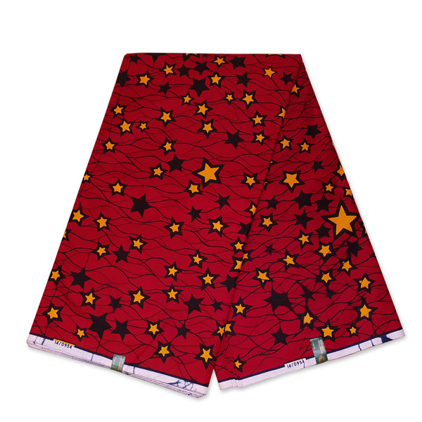 Turbante africano Vlisco - Estrella roja amarilla