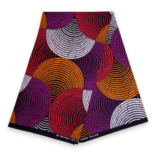 Diadema Estampado Africano - Niños - Accesorios Pelo - Naranja Morado Concentric Circles
