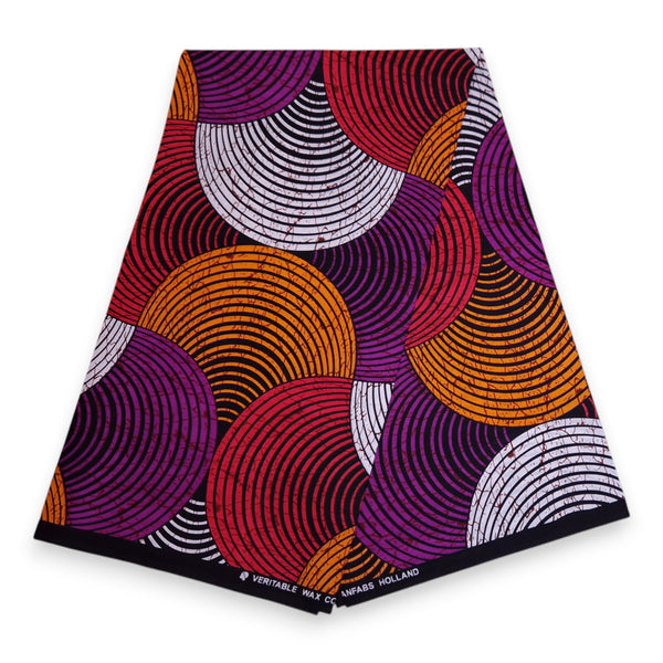 Diadema Estampado Africano - Niños - Accesorios Pelo - Naranja Morado Concentric Circles