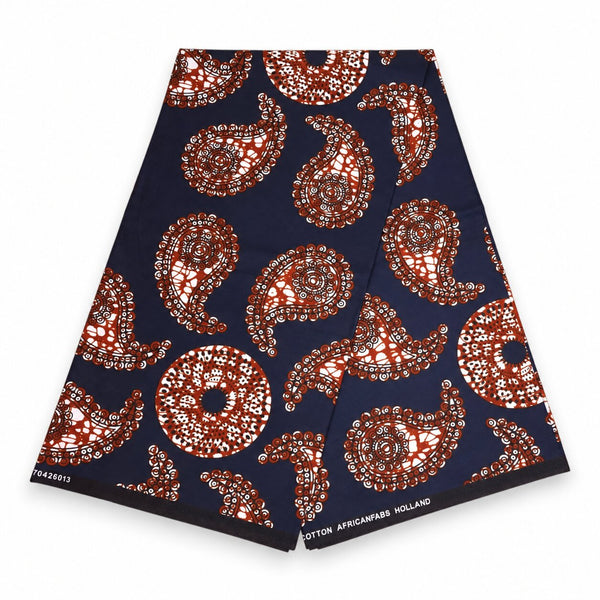 Pañuelo africano - Paisley negro