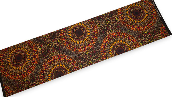 Tela africana wax estampada - Marrón Savanna Sun - 100% algodón