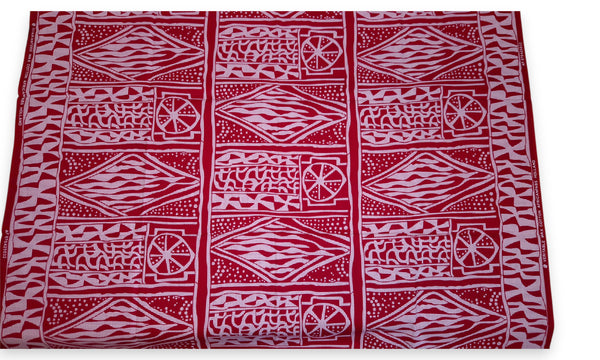 Tela estampada africana - Rojo Ndop Cameroon - 100 % algodón