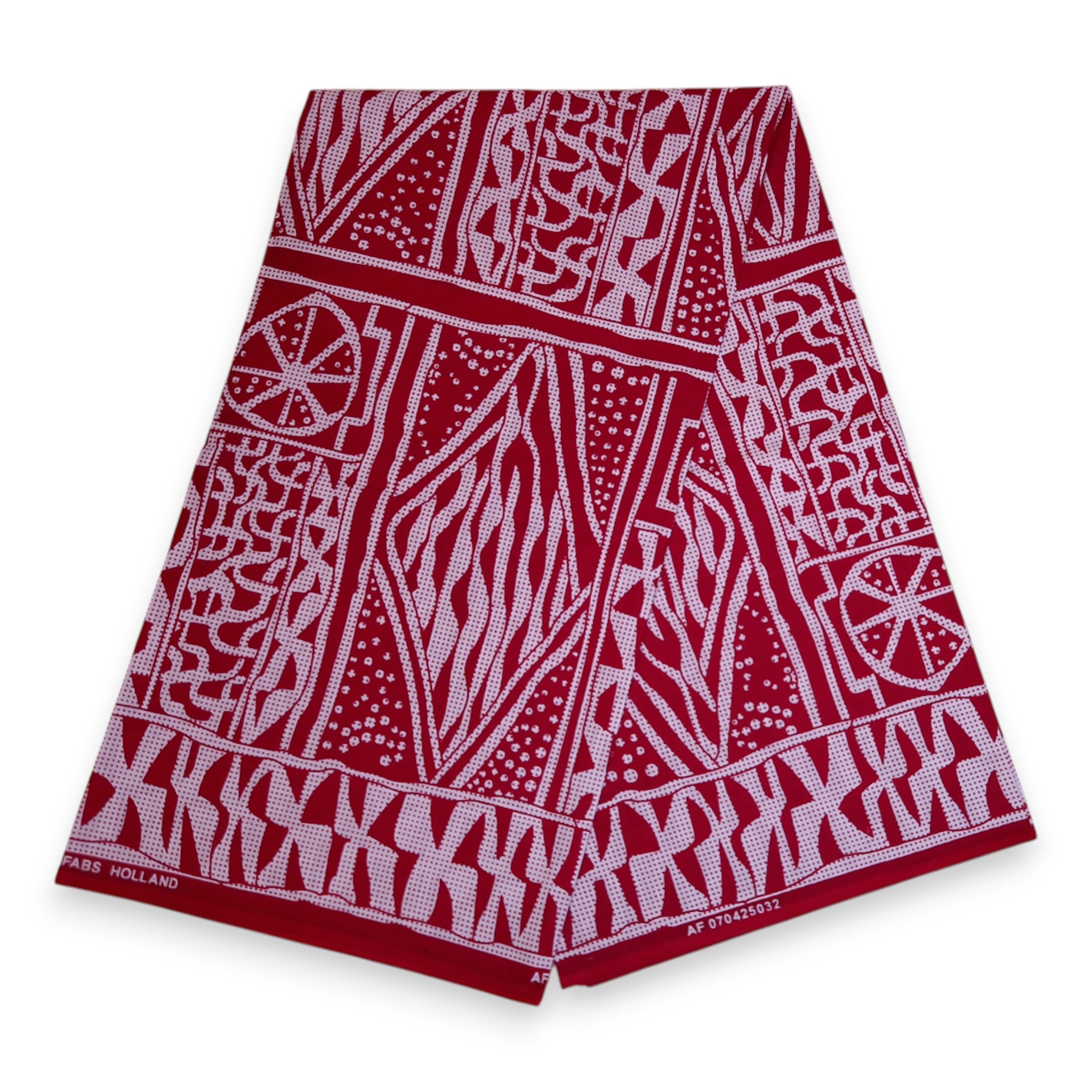 Tela estampada africana - Rojo Ndop Cameroon - 100 % algodón